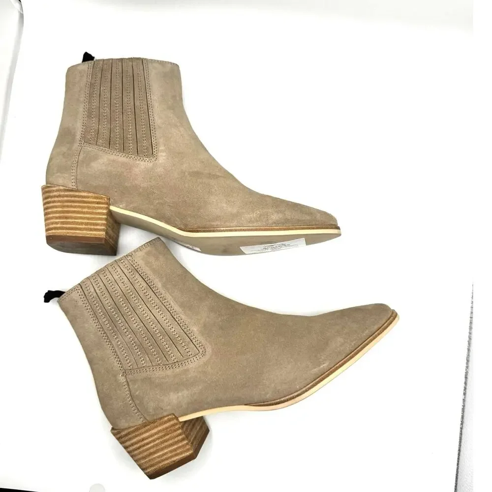 Rag & Bone Rover Macadamia Tan Suede Ankle Booties EU 39.5